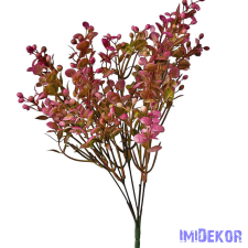  Bogyós leveles műzöld bokor 40cm - Rózsaszínes dekorációs kellék