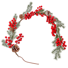  Bogyós, tobozos fenyő girland 130cm dekorációs kellék