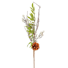  Bogyós, tobozos pick glitteres 45cm dekorációs kellék