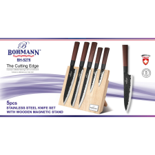 Bohmann BH-5276 , 5 részes késkészlet mágneses állvánnyal kés és bárd