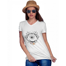  Boho pillangó - Női V Nyakú Póló