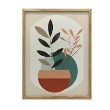  Boho Roślinność, 30x40 cm, rama aluminiowa czarna, papier matowy 230 gsm grafika, keretezett kép