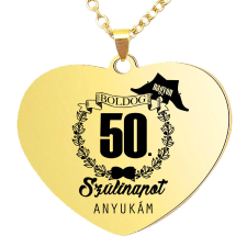 Boldog 50. szülinapot Anyukám (tetszőleges évszámmal) medál lánccal vagy kulcstartóval nyaklánc