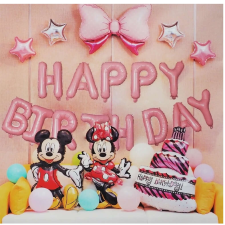 Boldog Bitrthday Minnie és Mickey léggömb készlet party kellék