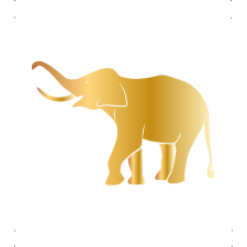  Boldog elefánt autó matrica arany #618 matrica