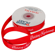  Boldog Karácsonyt feliratos ripsz szalag bordó 1,5cmx20y dekorációs kellék