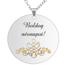 Boldog névnapot! medál lánccal, választható több formában és színben nyaklánc