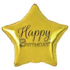 Boldog születésnapot Arany Happy Birthday Gold csillag fólia lufi 44 cm party kellék