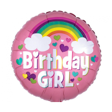 Boldog születésnapot Birthday Girl Rainbow fólia lufi 46 cm party kellék