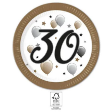 Boldog születésnapot Happy Birthday 30 Milestone papírtányér 8 db-os 23 cm FSC party kellék