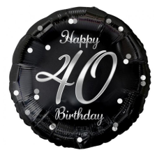 Boldog születésnapot Happy Birthday 40 B&C Silver fólia lufi 36 cm party kellék
