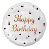 Boldog születésnapot Happy Birthday B&C White fólia lufi 36 cm