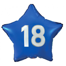 Boldog születésnapot Happy Birthday Blue, Kék csillag 18 fólia lufi 44 cm party kellék