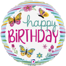 Boldog születésnapot Happy Birthday Butterflies mini fólia lufi 19 cm (WP) party kellék
