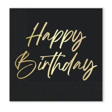 Boldog születésnapot Happy Birthday Elegant szalvéta 20 db-os 33x33 cm FSC party kellék