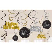 Boldog születésnapot Happy Birthday Gold Szalag dekoráció 12 db-os szett party kellék