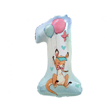 Boldog születésnapot Happy Birthday Kangaroo, Kenguru 1-es szám fólia lufi 77 cm party kellék