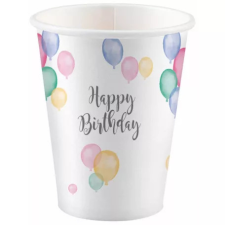 Boldog születésnapot Happy Birthday papír pohár 8 db-os 250 ml party kellék