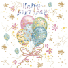 Boldog születésnapot Happy Birthday Pastel Balloons szalvéta 20 db-os 33x33 cm