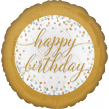 Boldog születésnapot Happy Birthday Pastel Confetti fólia lufi 43 cm party kellék
