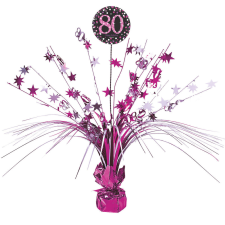 Boldog születésnapot Happy Birthday Pink 80 asztaldísz 45,7 cm party kellék