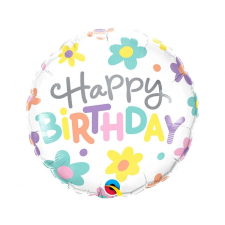 Boldog születésnapot Happy Birthday Retro Daisies fólia lufi 46 cm party kellék