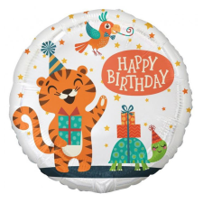 Boldog születésnapot Happy Birthday Tiger, Tigris fólia lufi 36 cm party kellék