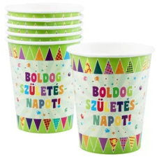 Boldog szülinapot papír pohár 6 darabos - 250 ml party kellék