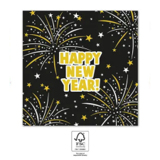 Boldog Új Évet Happy New Year Flares szalvéta 20 db-os, 33x33 cm party kellék