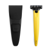  Bolin Webb borotvakészlet, R1 Ferrara Yellow, vízálló burkolattal, kompatibilis a Gillette Mach 3 pengével, ergonomikus nyéllel, prémium dizájnnal, sima borotválkozással, sárga
