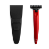  Bolin Webb borotvakészlet, R1 Monza Red, vízálló burkolattal, kompatibilis a Gillette Mach 3 pengével, ergonomikus nyéllel, prémium dizájnnal, sima borotválkozással, piros