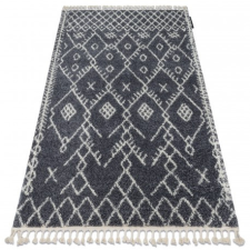 Bolti 22. Szőnyeg BERBER TANGER B5940 szürke / fehér Rojt shaggy 120x170 cm lakástextília