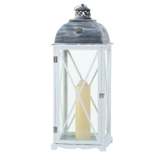 Boltze Bristol lámpás 86 cm x 31 cm x 31 cm szürke-fehér karácsonyi dekoráció