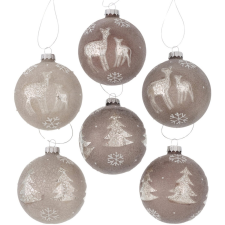 Boltze Home Nordis gömbdísz 8 cm válogatás hat kivitelben szürke karácsonyfadísz