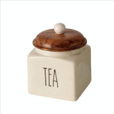 Boltze Kerámia konyhai tároló akácfa tetővel, 11,5x14cm, Tea papírárú, csomagoló és tárolóeszköz