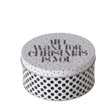 Boltze Soho tárolódoboz 13,5 cm x 6,5 cm fekete-fehér karácsonyi dekoráció
