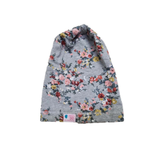  Bolyhos téli sapka, virág, rózsaszín-szürke babasapka, sál