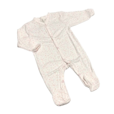 Bomer Dalma Pamut Ujjas Rugdalózó - Fehér/Lazac Szíves 56 rugdalózó