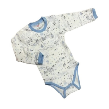 Bomer Hosszú Ujjú Body - Fehér/Kék Állatos/Városos - 86 kombidressz, body