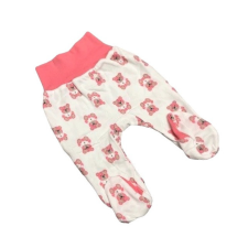 Bomer Pamut bébi nadrág - Fehér/Rózsaszín Macis 74 babanadrág
