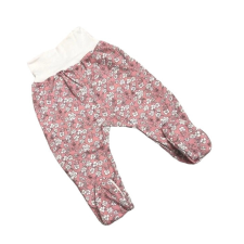 Bomer Pamut bébi nadrág - Púder Rózsaszín/Fehér Virágos 74 babanadrág