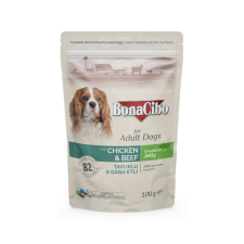BonaCibo Dog alutasakos eledel 100 g ADULT csirke&marha zselében kutyaeledel