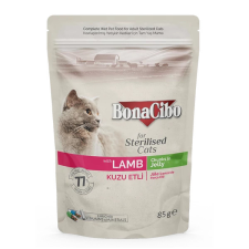  Bonacibo Pouch - Wet Adult Cat Food - Sterilised - Lamb 85 g macskaeledel