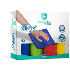 Bonus Törlőkendő, mikroszálas, 4 db, BONUS "MicroCLEAN Plus Immunetec" tisztító- és takarítószer, higiénia