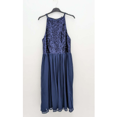 Boohoo flitteres magas nyakú midi ruha (sötétkék)  Méret: 38-40