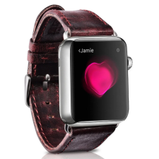 Bőr Apple Watch 38/ 40/ 41 mm iCarer valódi bőr óraszíj piros okosóra kellék