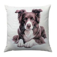  Border collie barna kutyás párnahuzat 45x45 cm lakástextília