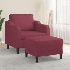  bordó szövet kanapéfotel lábtartóval 60 cm bútor