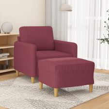 bordó szövet kanapéfotel lábtartóval 60 cm bútor