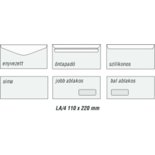 Boríték LA4 110x220mm szilikonos bélésnyomott boríték